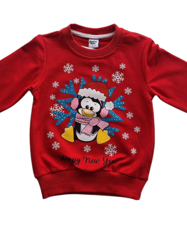 Kalėdinė palaidinė vaikams su pingvinu