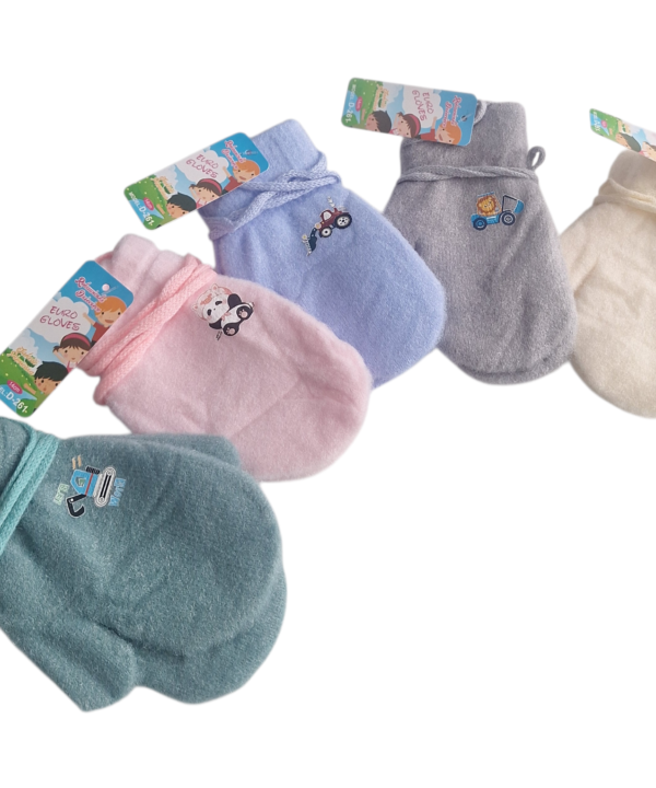 Kumštinės pirštinės vaikams su šniūreliu 14 cm