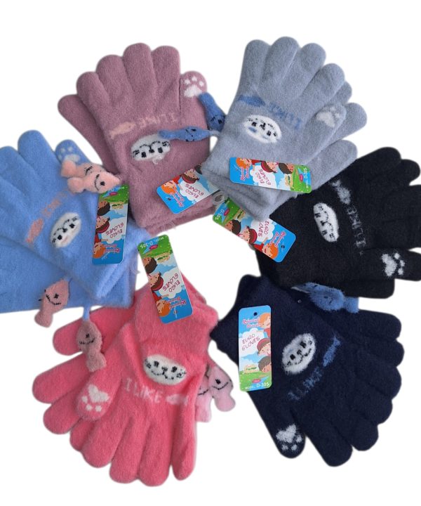 Pirštuotos pirštinės vaikams katinėlis - 15 cm su žuvytes pakabuku