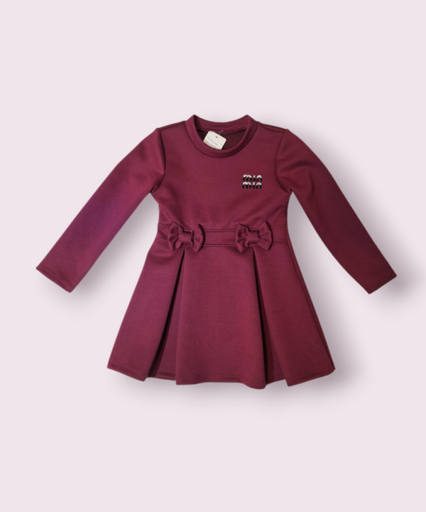 Tamsiai vyšninė Min Min suknelė mergaitėms