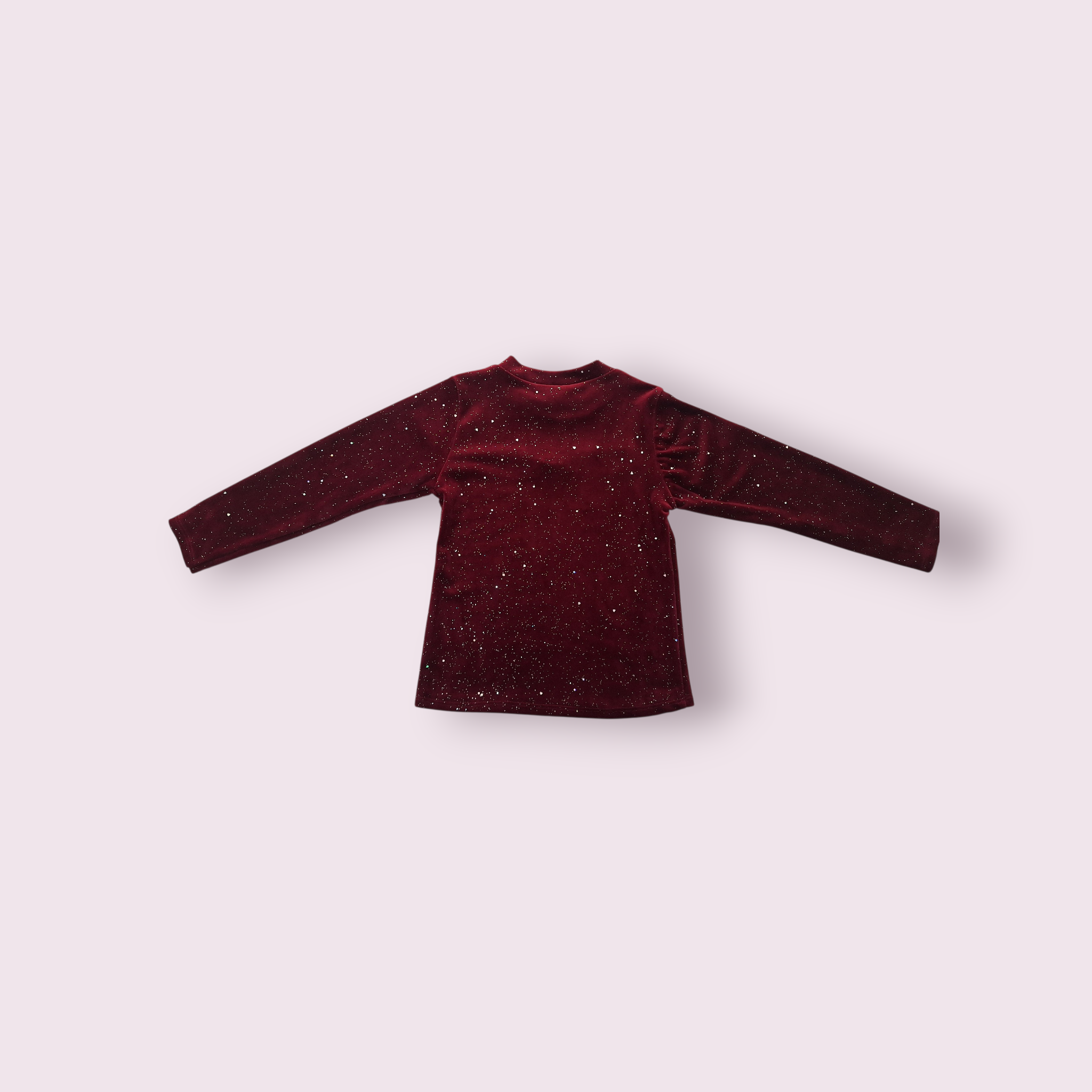 Veliūrinė puošni tamsiai raudona MIN MIN palaidine mergaitėms su blizgučiu - Image 3