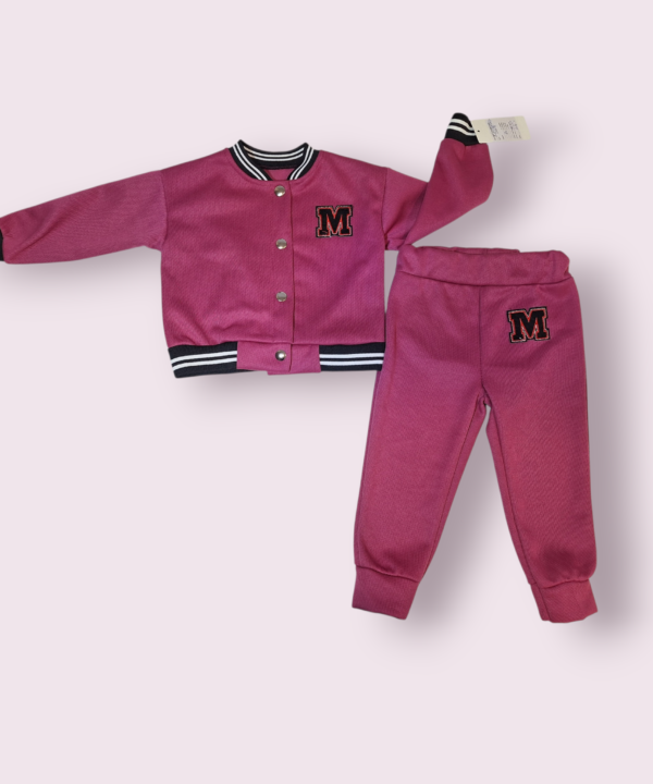 Stilingas, avietinės spalvos, pašiltintas mergaitiškas komplektas "M"