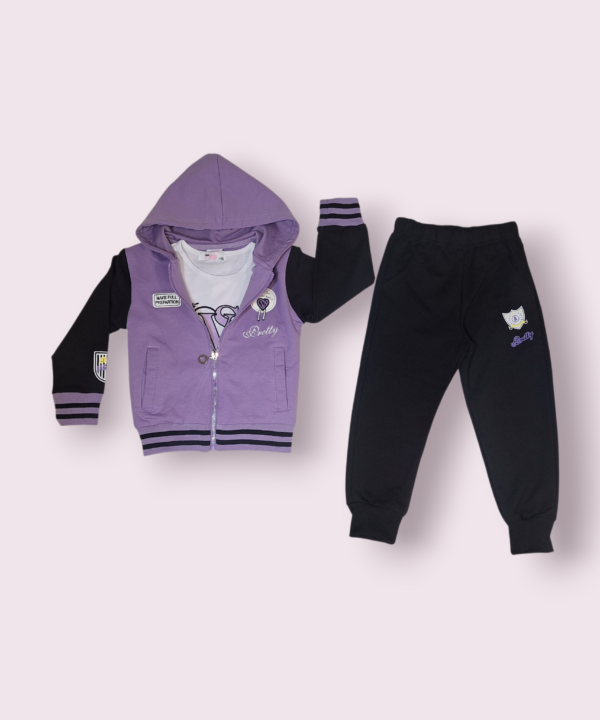 Stilingas sportinis 3-jų dalių komplektas mergaitėms