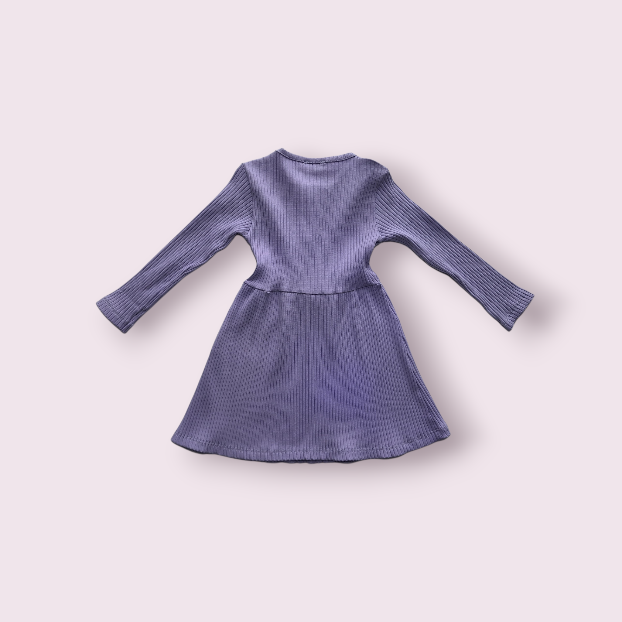 Medvilninė violetinė mergaitiška suknelė - Image 3