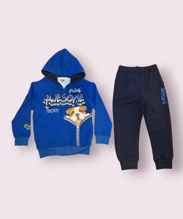 Mėlynas trijų dalių laisvalaikio komplektas berniukui