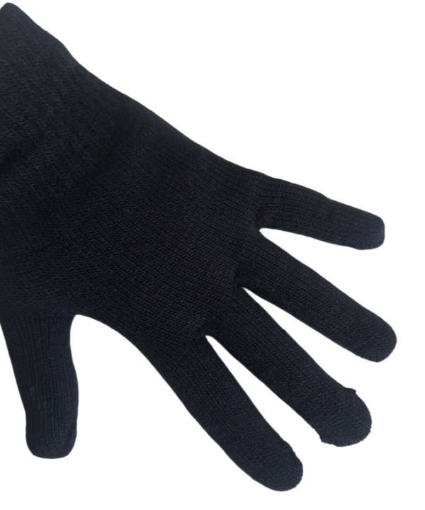Juodos pirštuotos pirštinės paaugliams/moterims 19 cm