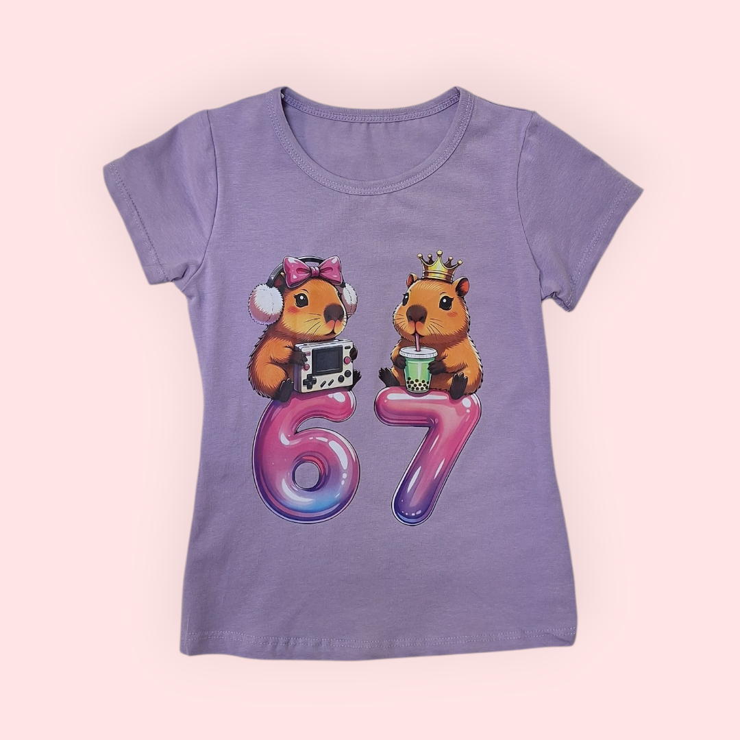 "SIX SEVEN" medvilninė palaidinė mergaitėms "Capybara"